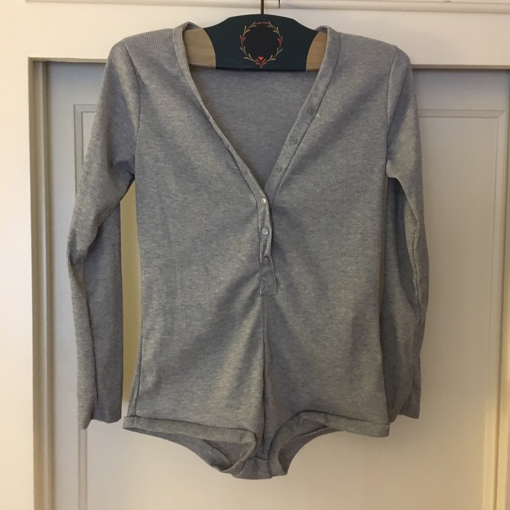 Long sleeve bodysuit size xs Gray grey